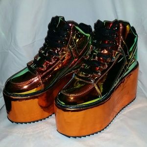 Qozmo Orange Atlantis Platform Sneakers